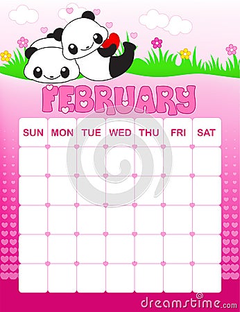 February calender Stock Photo