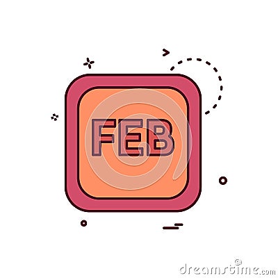 February calender icon design vector Vector Illustration
