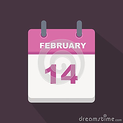 February 14 calender Vector Illustration