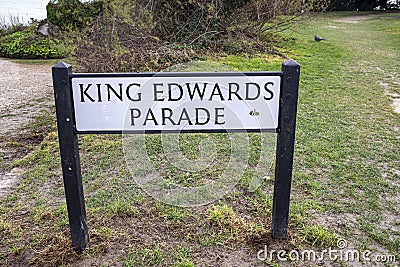 Eastbourne road sign, East Sussex England UK Editorial Stock Photo