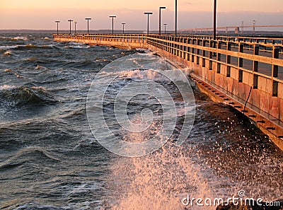 February Gale on the Chespeake Bay Stock Photo