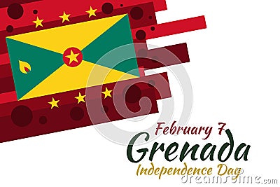February 7, Grenada Independence Day Vector Illustration. Vector Illustration