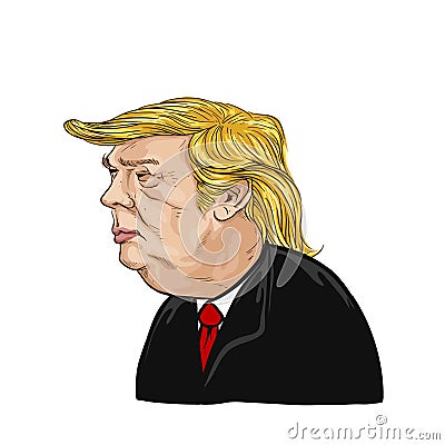 February 20, 2017. Illustration Donald Trump Vector Illustration