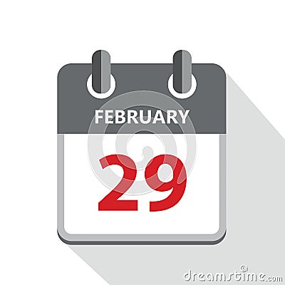 29 february in the leap year calendar Cartoon Illustration