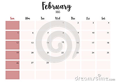 2023 February month calendar Stock Photo