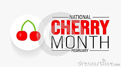 february National Cherry Month background template. Holiday concept. background, banner, placard Vector Illustration