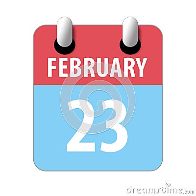 february 23rd. Day 23 of month,Simple calendar icon on white background. Planning. Time management. Set of calendar icons for web Stock Photo