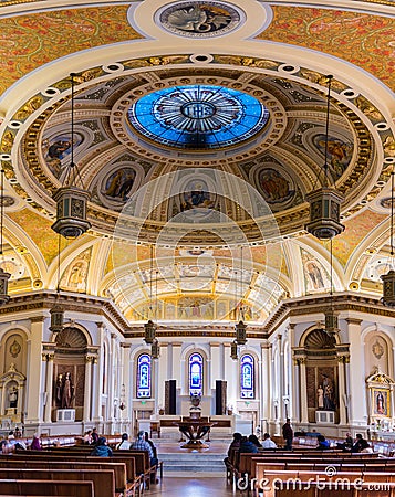 Interior of the Cathedral Basilica of St. Joseph Editorial Stock Photo