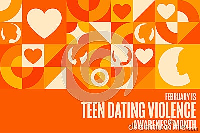 February is Teen Dating Violence Awareness Month. Holiday concept. Template for background, banner, card, poster with Vector Illustration