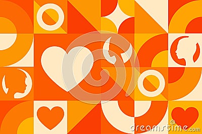 February is Teen Dating Violence Awareness Month. Seamless geometric pattern. Template for background, banner, card Vector Illustration