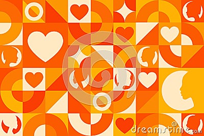 February is Teen Dating Violence Awareness Month. Seamless geometric pattern. Template for background, banner, card Vector Illustration