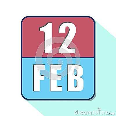 february 12th. Day 12 of month,Simple calendar icon on white background. Planning. Time management. Set of calendar icons for web Stock Photo