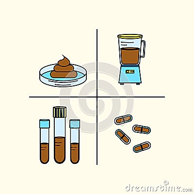 Fecal microbiota transplant Vector Illustration