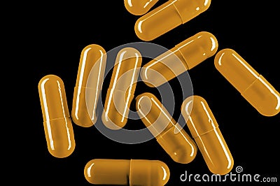 Fecal transplant pills (artistic rendering) Stock Photo