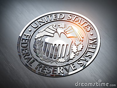 FED federal reserve of USA sybol and sign Cartoon Illustration