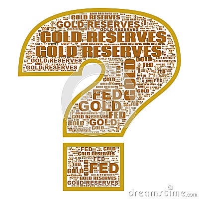 FED Gold Reserves Text Abstract Background Illustration Header Stock Photo