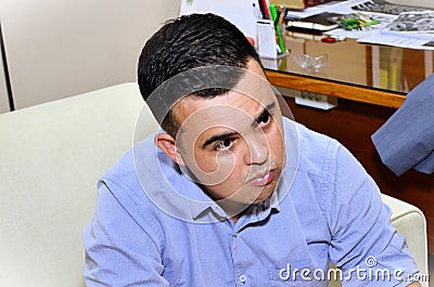 Federal deputy Junior Amaral listens carefully to the meeting Editorial Stock Photo