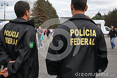 Federal police of Brazil in Saint Petersburg, Russia during FIFA World Cup 2018 Editorial Stock Photo