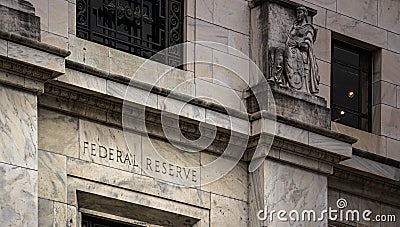Federal Reserve Board Building sign Editorial Stock Photo