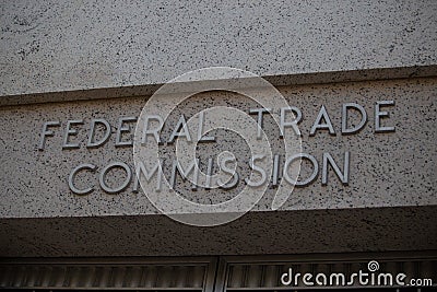 Federal Trade Commission Building Sign Detail Stock Photo