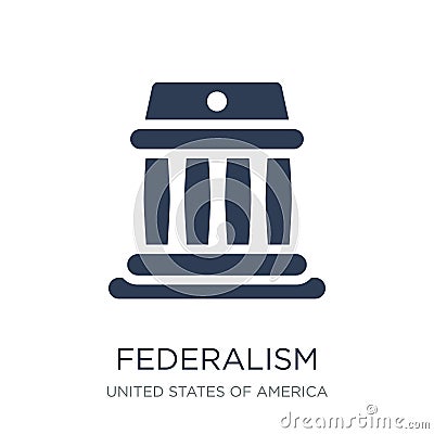 federalism icon. Trendy flat vector federalism icon on white background from United States of America collection Vector Illustration