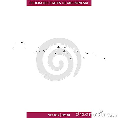 Federated States of Micronesia Map. High detailed map vector in white background. Vector Illustration