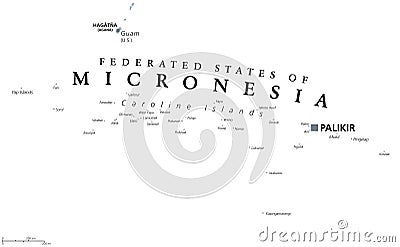 Federated States of Micronesia political map Vector Illustration