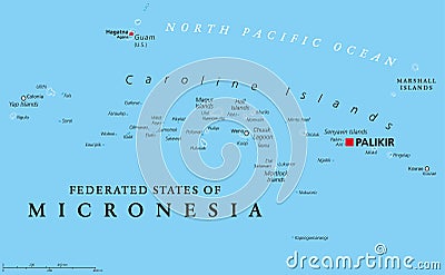 Federated States of Micronesia political map Vector Illustration