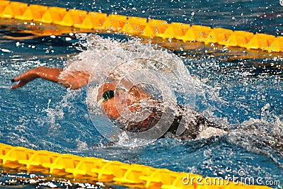 Federica Pellegrini swimmer wins 200mt backstroke final during 7th Trofeo citta di Milano swimming Editorial Stock Photo