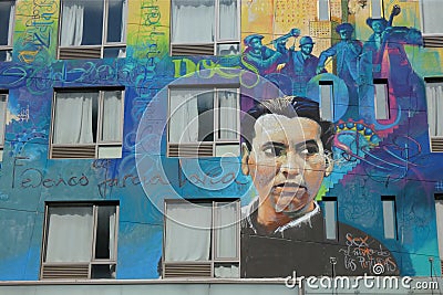 Federico Garcia Lorca Mural Editorial Stock Photo