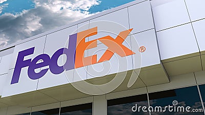 FedEx Logo on the Modern Building Facade. Editorial 3D Rendering Stock ...