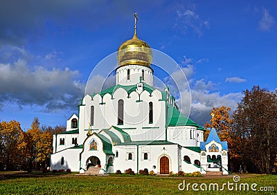 Fedorovskiy cathedral in Pushkin in autumn, Stock Photo