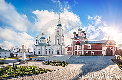 Fedorovsky and Smolensky churches in the Epiphany monastery in Uglich Stock Photo