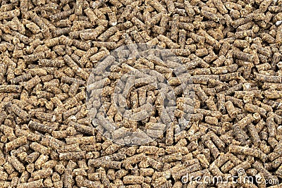 Feed for livestock. Pig feed pellets,feed for hamster, rabbits or mouse Stock Photo