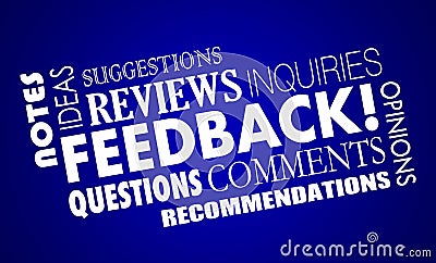 Feedback Comments Opinions Reviews Word Collage Stock Photo