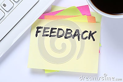 Feedback contact customer service opinion survey business review Stock Photo