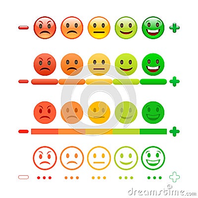 Feedback Emoticon bar. Feedback Emoji. Vector Illustration