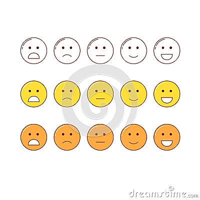 Feedback emoticon scale. Stock Photo