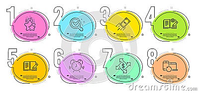 Feedback, Fast payment and Time management icons set. Vector Vector Illustration