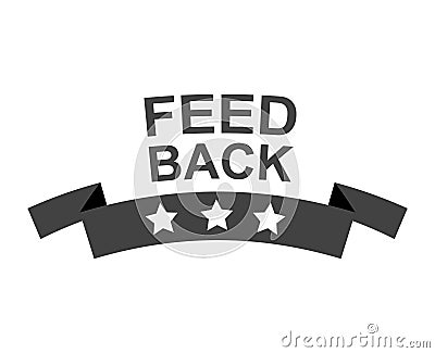 Feedback icon in black and white. Flat design. Customer and user opinions. Vector Illustration