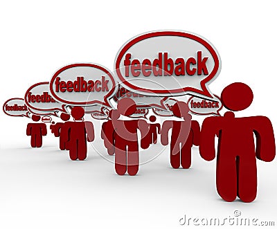 Feedback - Many People Talking and Giving Opinions Stock Photo