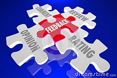 Feedback Opinion Comment Rating Review Puzzle Stock Photo