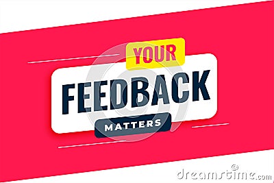 Feedback opinion poster design template Vector Illustration