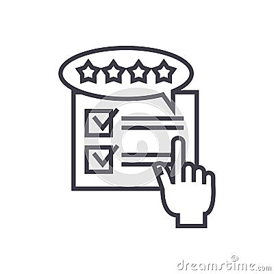 Feedback, review, rating concept vector thin line icon Vector Illustration