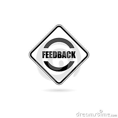 Feedback sign icon isolated on white background Vector Illustration