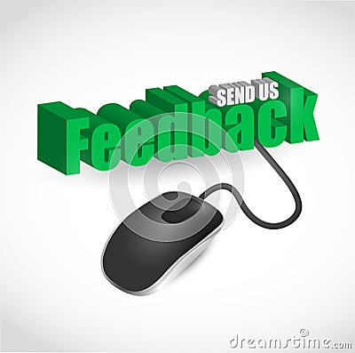 Feedback sign and mouse illustration design Cartoon Illustration