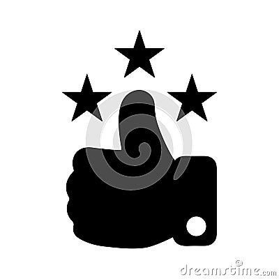 Feedback, star icon. Black vector graphics Vector Illustration