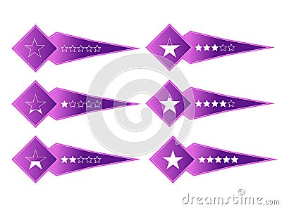 Feedback star rating symbol design, purple and white color. Vector Illustration