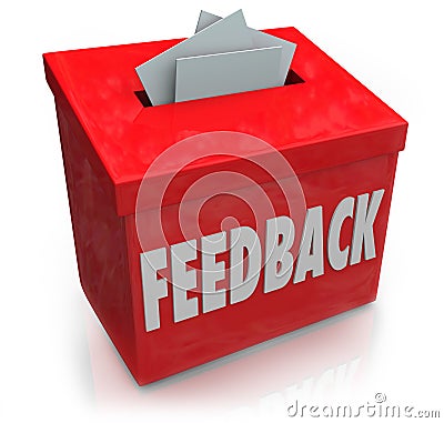 Feedback Suggestion Box Collecting Thoughts Ideas Stock Photo
