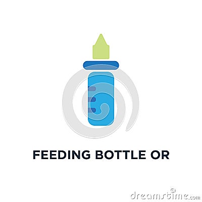 feeding bottle or baby bottle for infants and young children ico Vector Illustration